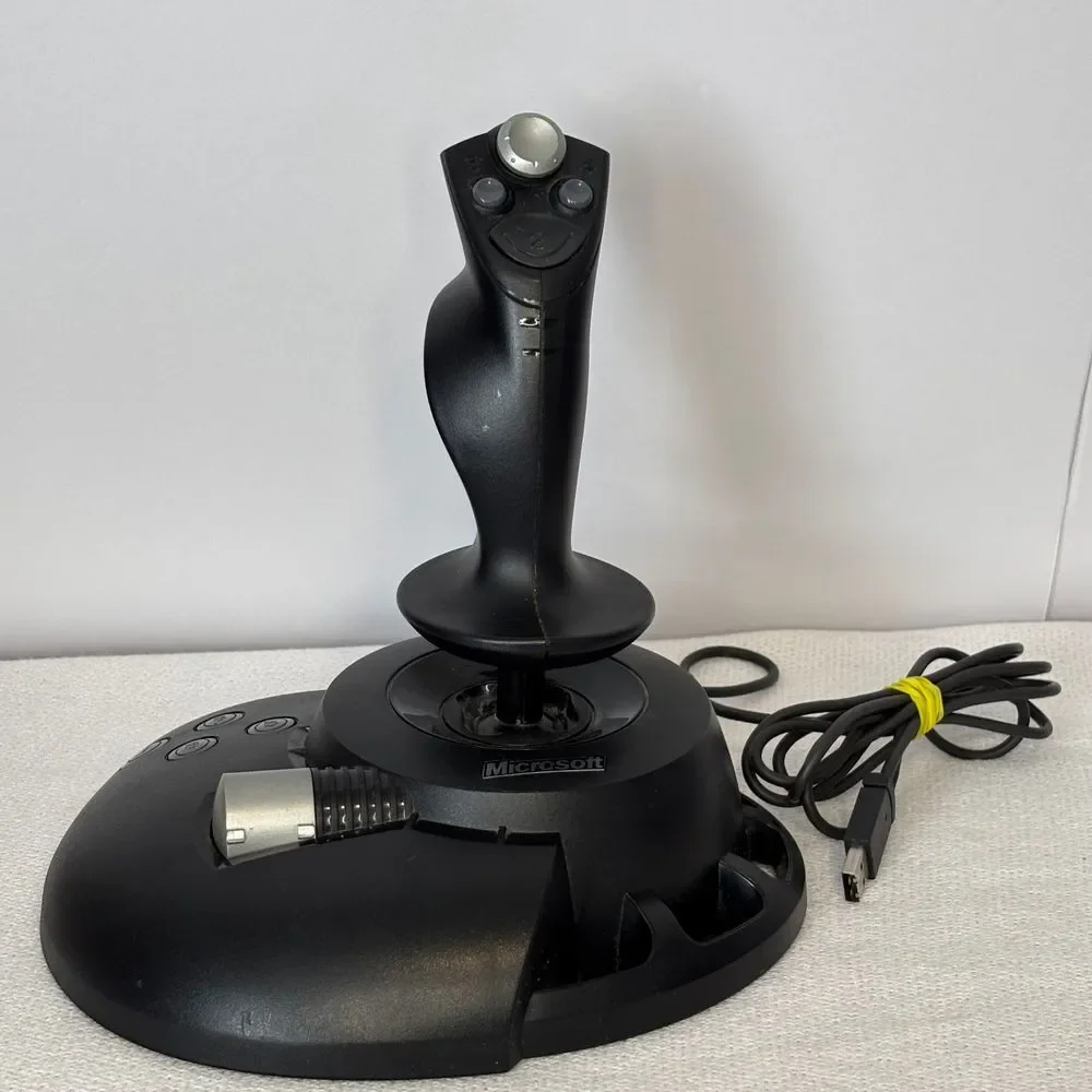 Microsoft Sidewinder Precision 2 Joystick USB Black Gaming‎ X08-58015 Untested